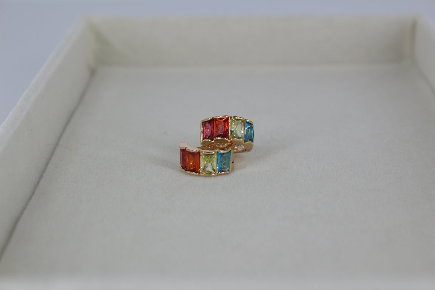 Ohrringe Hoop Rainbow Gold