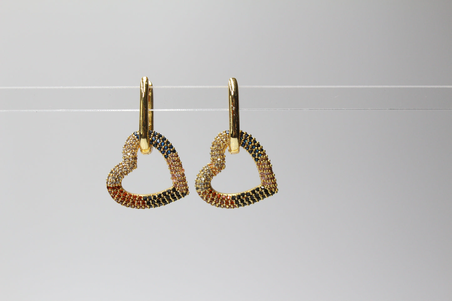 Ohrringe Hoop Glitter Multicolor Gold M