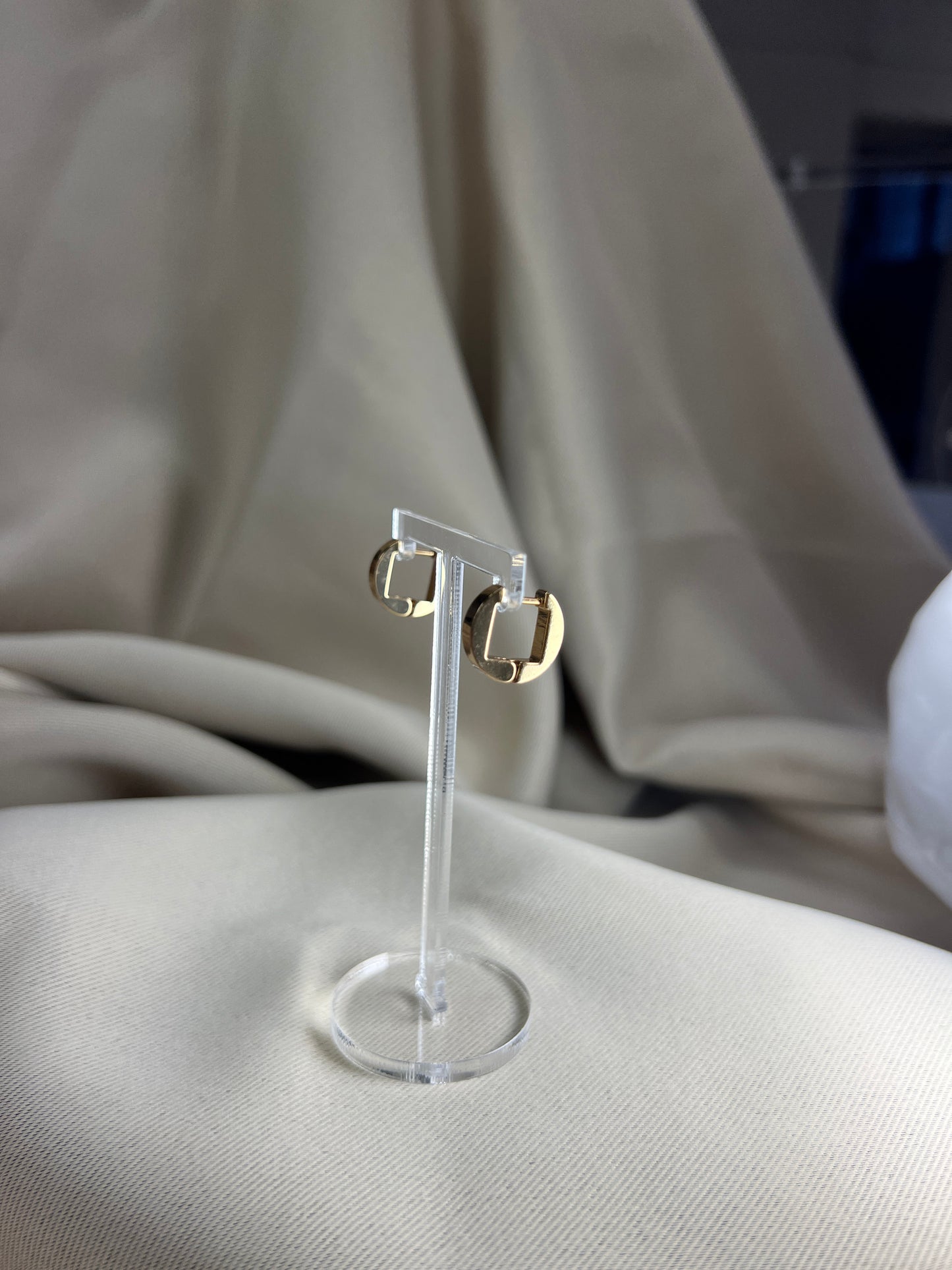 Ohrringe Hoops Eckig Gold