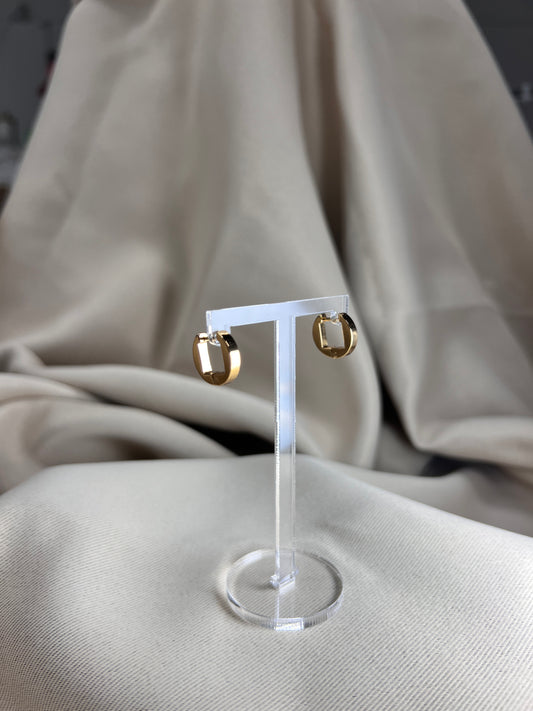 Ohrringe Hoops Eckig Gold