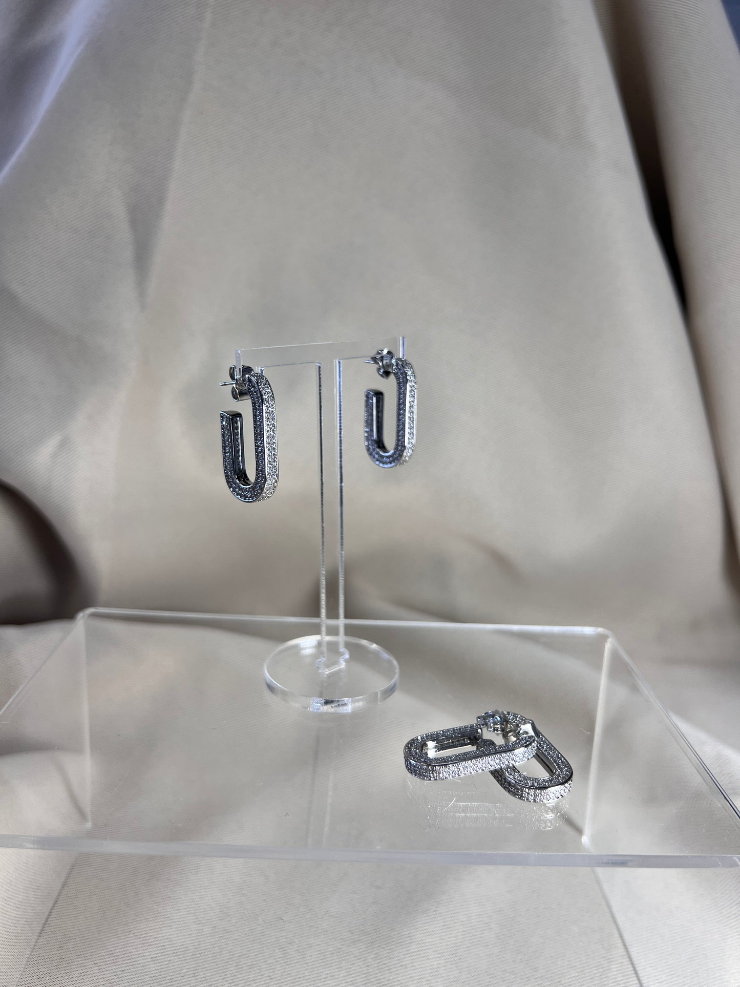 Ohrringe Square Hoop Silber