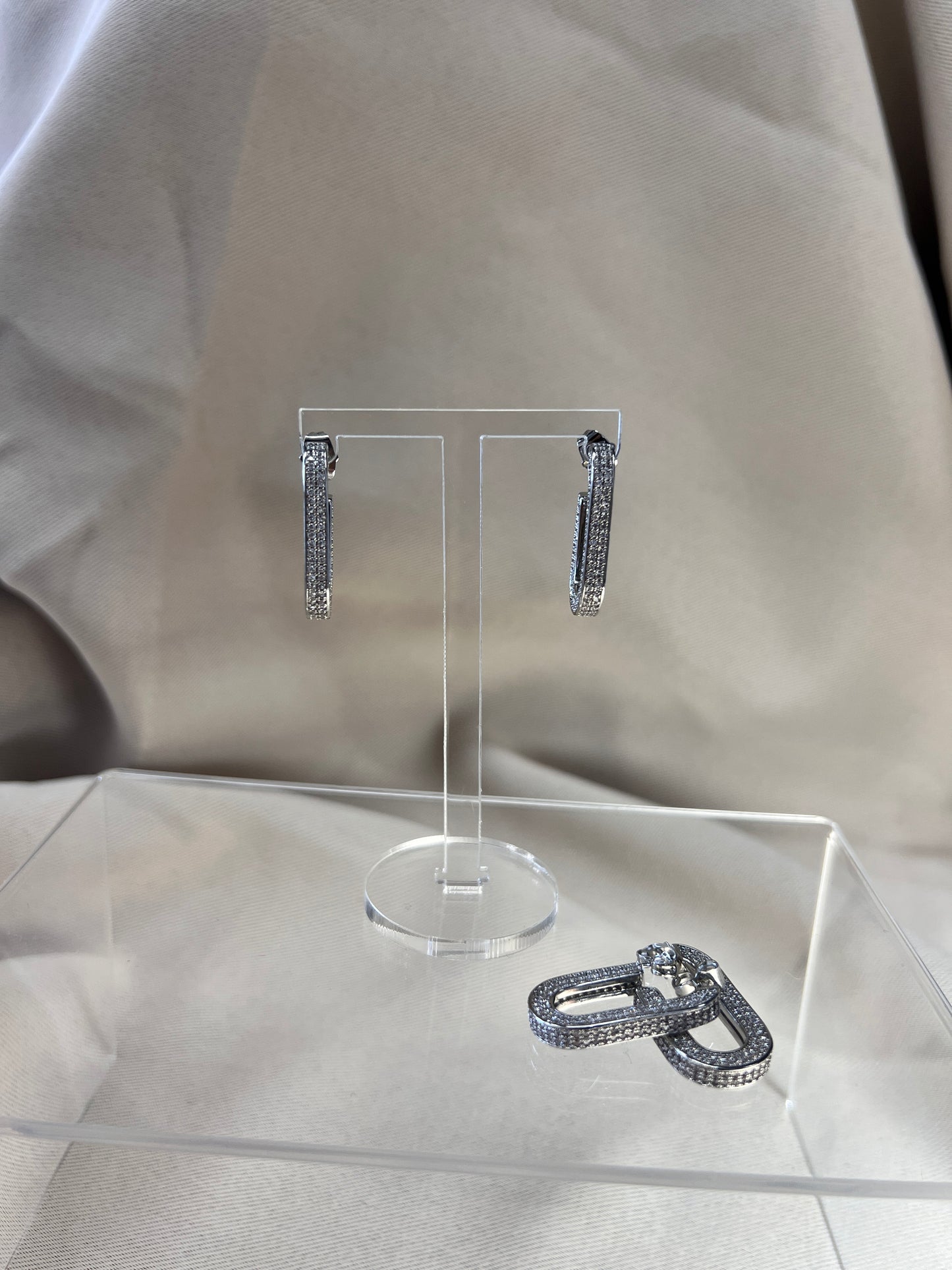 Ohrringe Square Hoop Silber