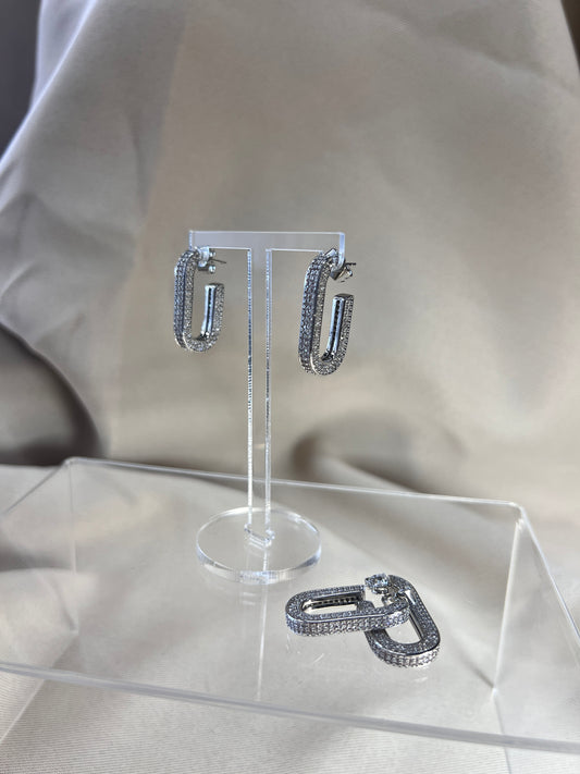 Ohrringe Square Hoop Silber