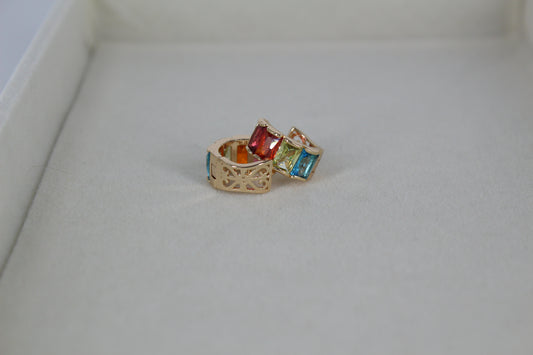 Ohrringe Hoop Rainbow Gold