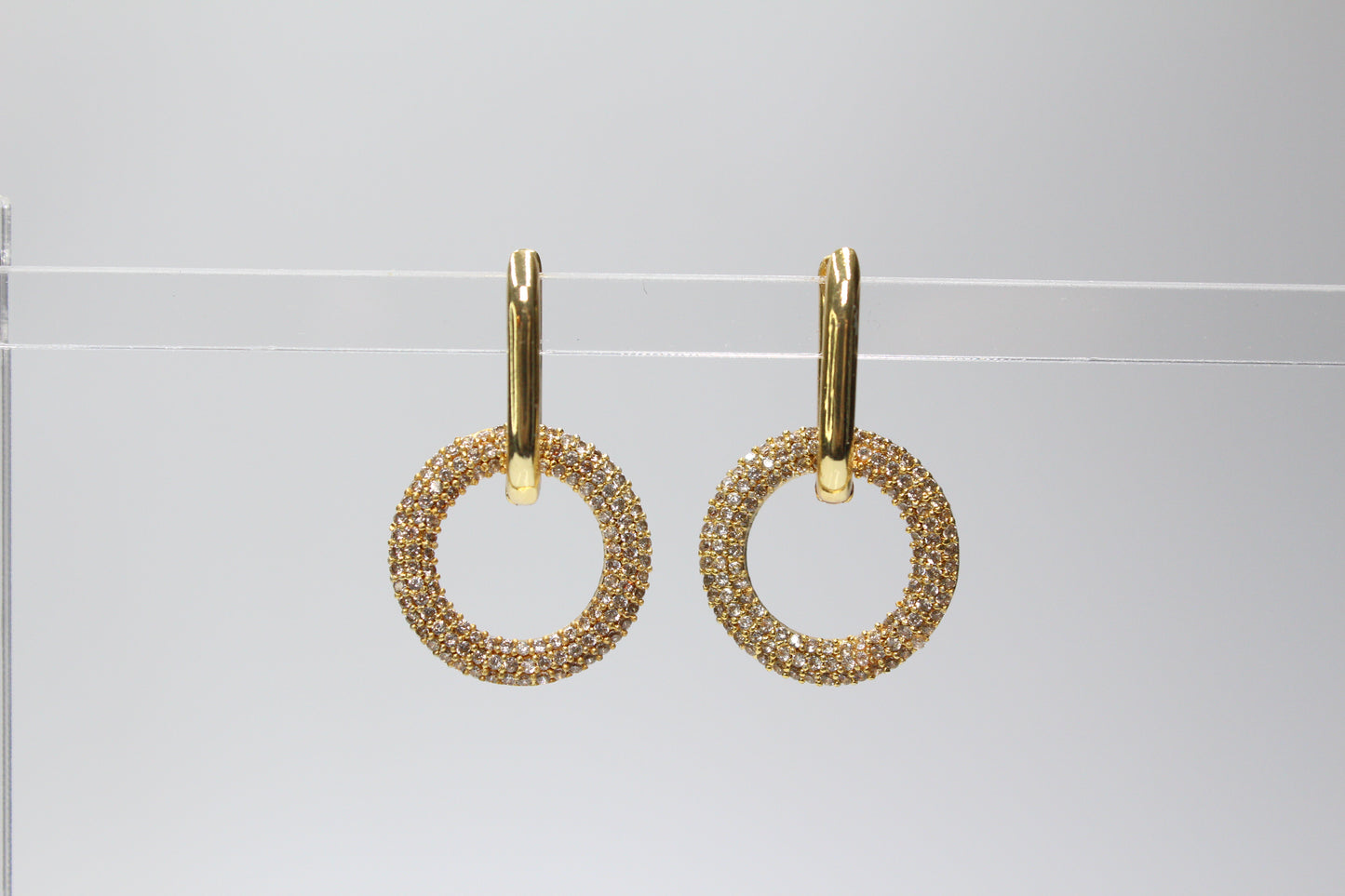 Ohrringe Hoop Kreis Glitter Gold