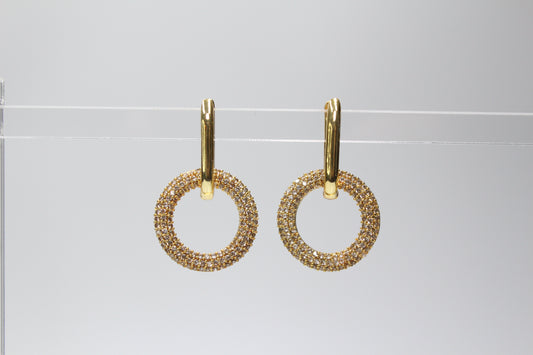 Ohrringe Hoop Kreis Glitter Gold